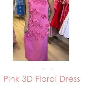 Pink 3D Floral Dress